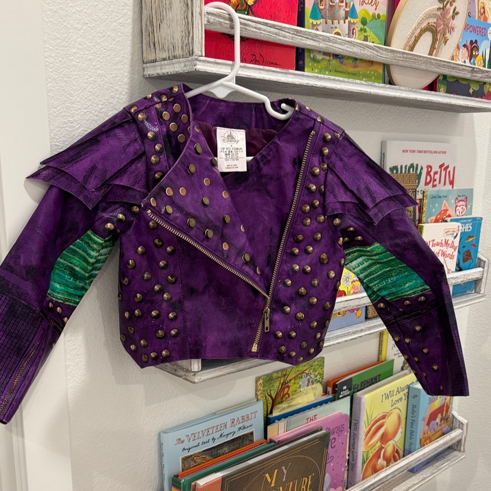 Descendants 2 Mal Purple Studded Pleather Jacket with Green Accents